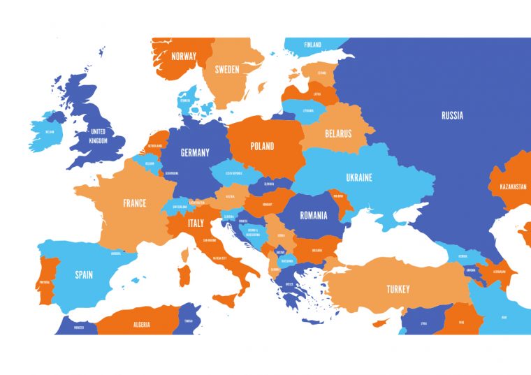 50 Modèles De Carte Vierge Du Monde, France & Europe – Canva concernant Carte Vierge Europe