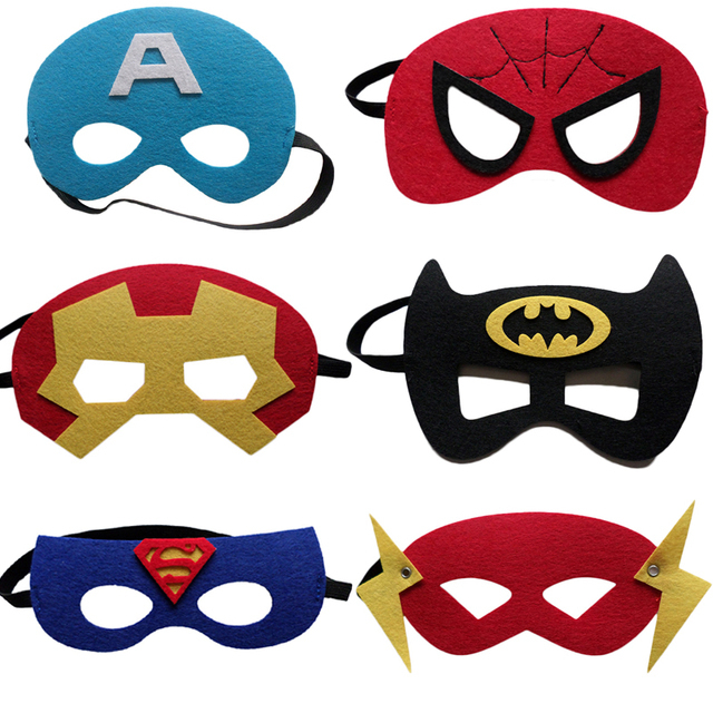 6Pcs/Set Super Hero Mask Kids Happy Birthday Children'S avec Masque Super Hacros A Imprimer