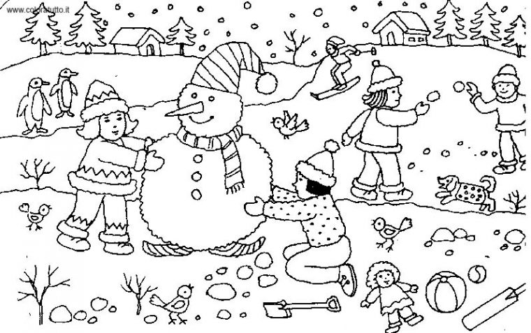 84 Dessins De Coloriage Hiver À Imprimer Sur Laguerche concernant Dessin L Amendier A Imprimer