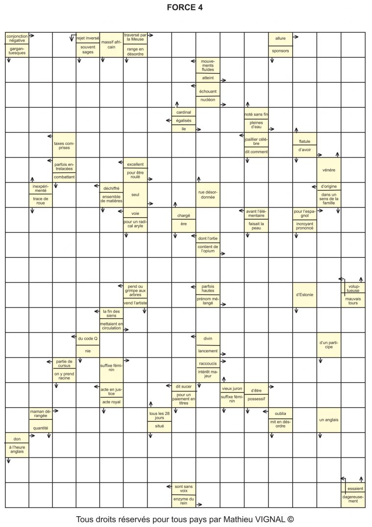 9 0 Mots Fleches concernant Mots Fleches Geants Force 1