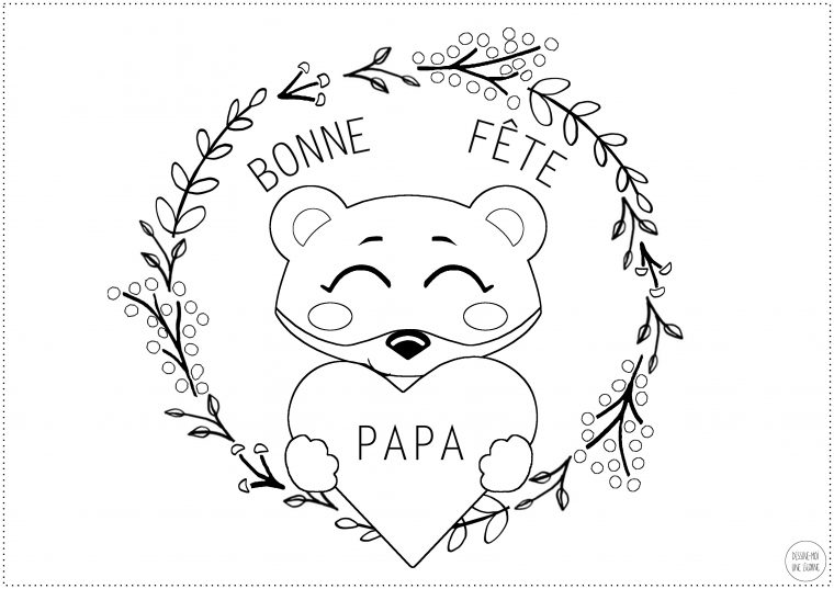 [Activité] Spécial Fête Des Pères - Un Coloriage Ours Avec intérieur Ours A Imprime Avec Coeur