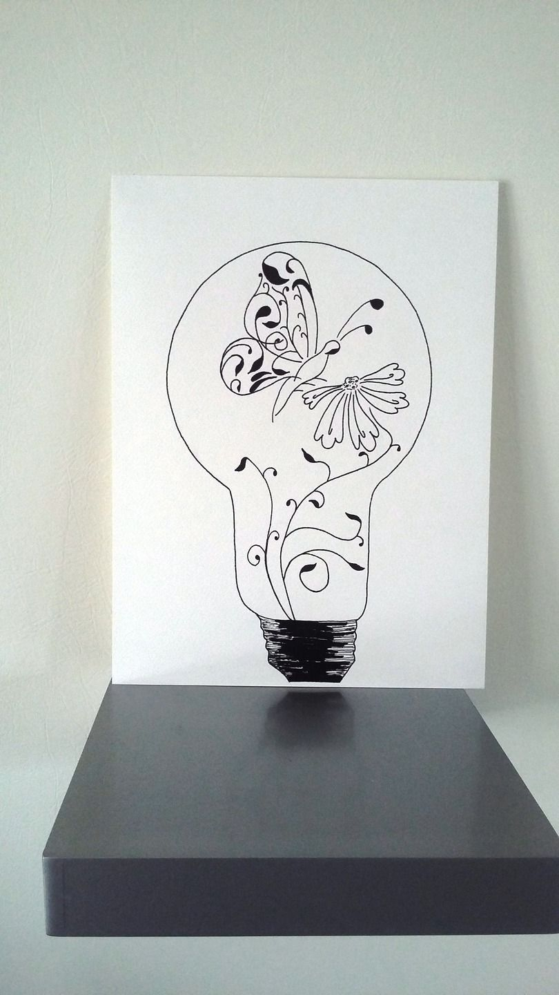 Affiche Illustration Noir Et Blanc Ampoule " L'Envol De La à Grenouille