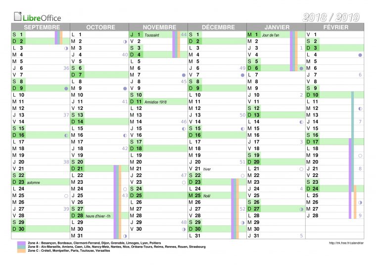 Calendrier Scolaire Pour Les Vacances 2018-2019 À Imprimer avec Dates Des Vacances 2019