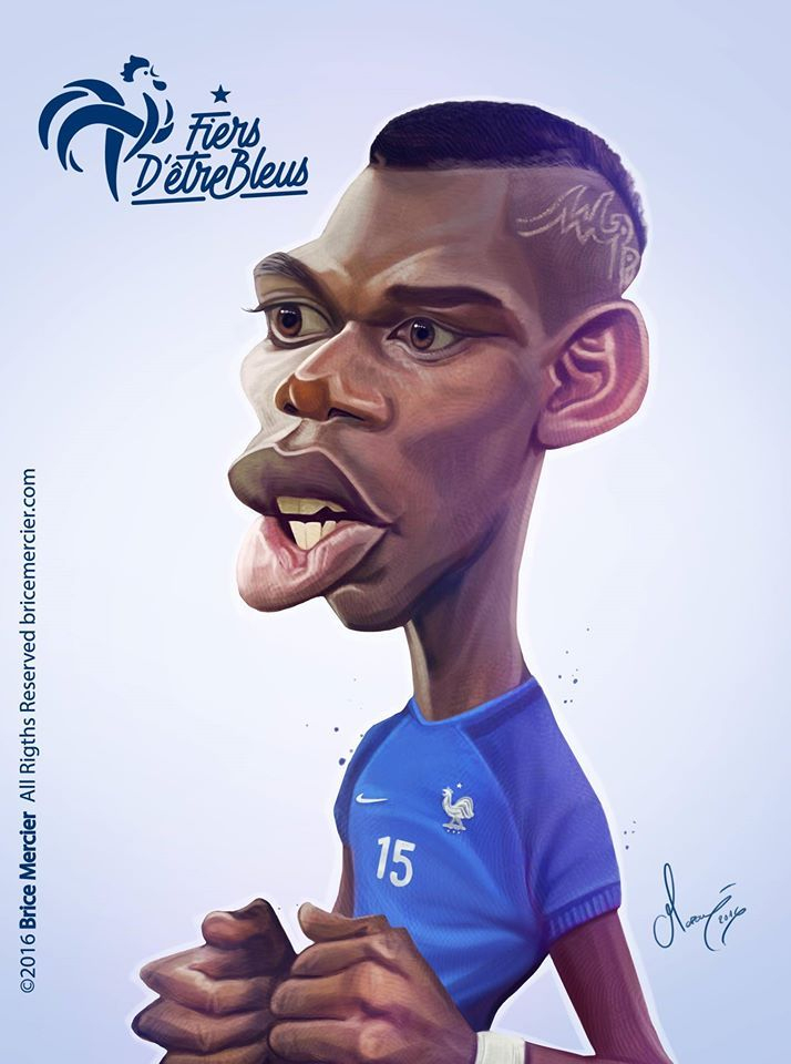 Caricature De Paul Pogba Par Brice Mercier | Joueur De serapportantà Dessin Animac De Foot