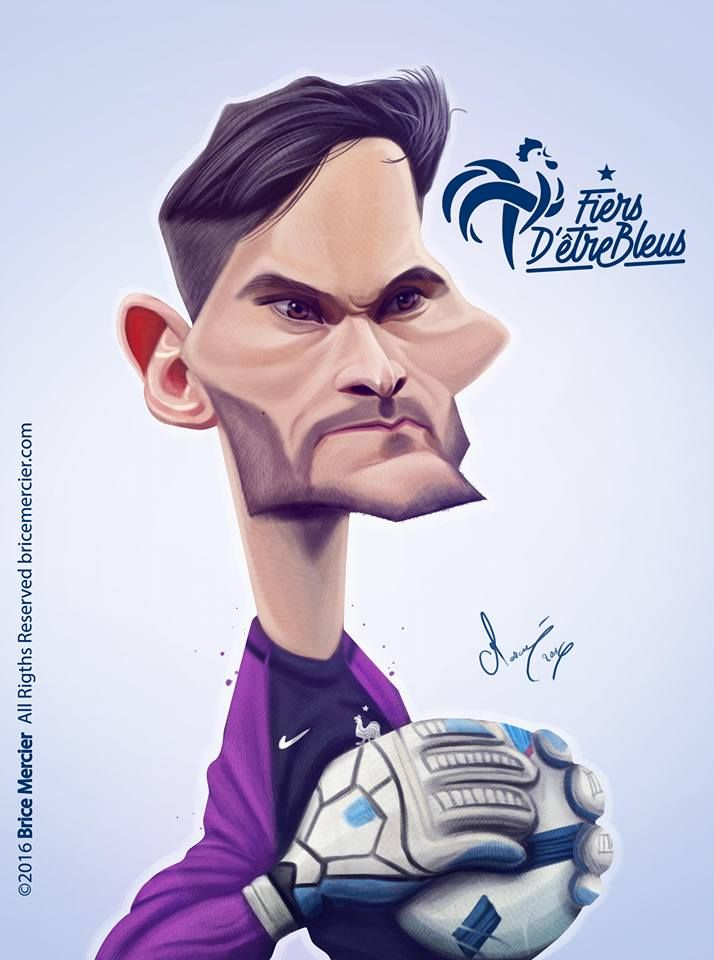 Caricature D'Hugo Lloris Par Brice Mercier | Dessin concernant Dessin Animac De Foot