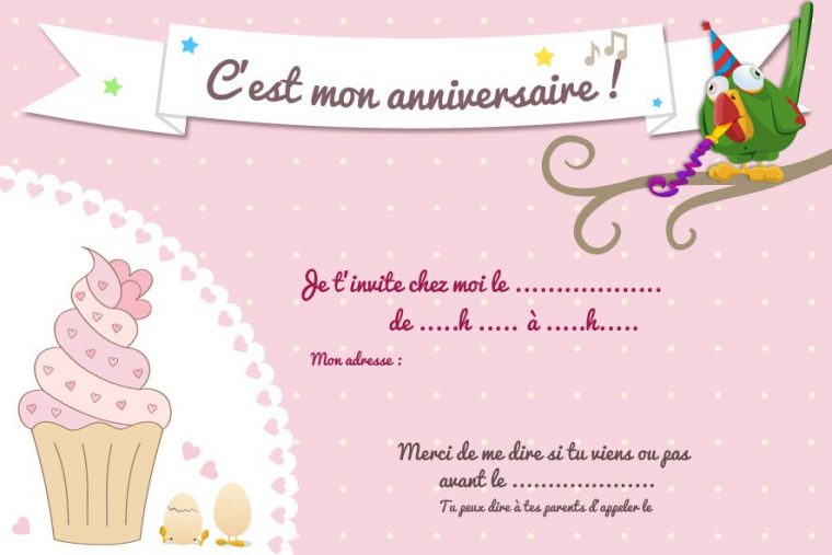 Carte Anniversaire Gratuite À Imprimer Pour Fille De 11 à Carte Invitation Anniversaire Gratuite Imprimer