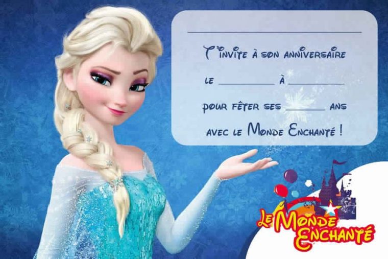 Carte D'Invitation Anniversaire La Reine Des Neiges intérieur Carte Invitation Anniversaire Gratuite Imprimer