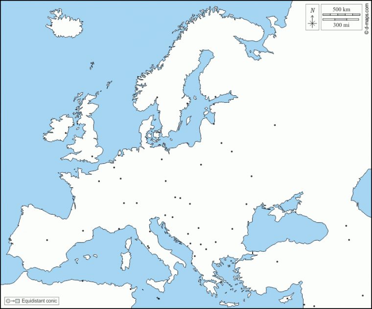 Carte Europe Vierge En Couleur » Vacances – Arts- Guides destiné Carte Vierge Europe