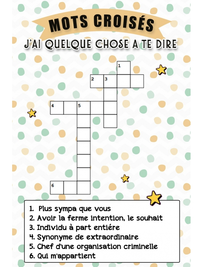 Carte Mots Croisés Pour Annonce Ou Demande Originale intérieur Tout Les Mots Croise