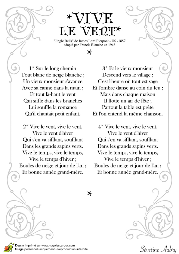 Chant De Noel Vive Le Vent Paroles tout Joyeux Noel Paroles Du Celebre Chant De Noel Avec Tete A