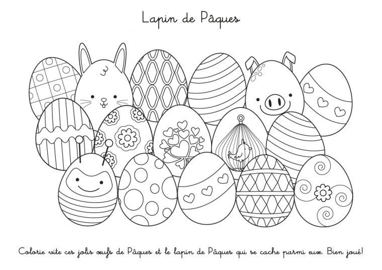 Coloriage À Imprimer : Oeufs De Pâques Rigolos intérieur Gogool Poules De Paques A Imprimer