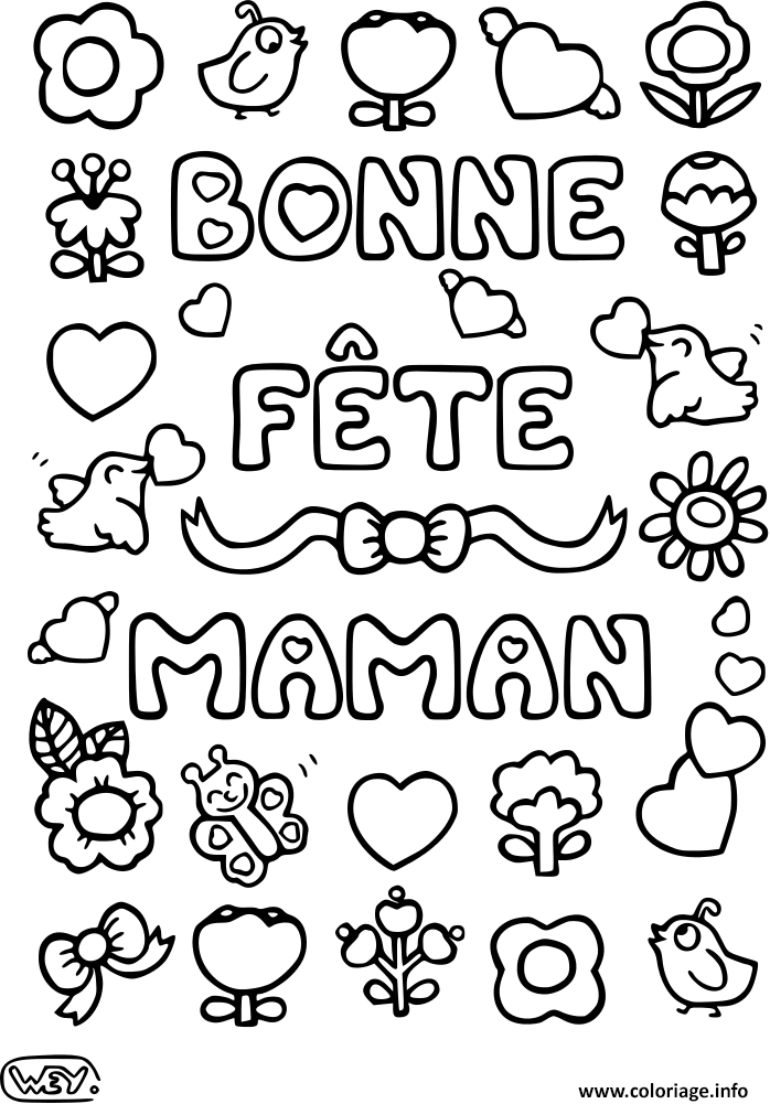 Coloriage Bonne Fete Maman 12 Mai Dessin Fete Des Meres À à Dessins Fete Des Meres