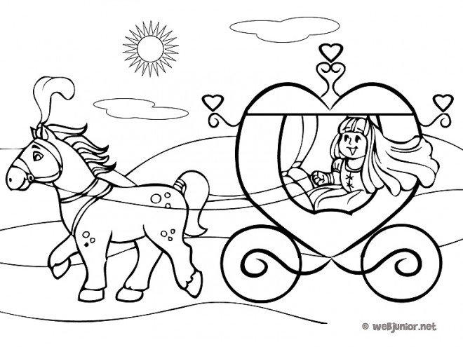 Coloriage Carrosse Cendrillon Dessin Gratuit À Imprimer avec Cheval Barbie Dessin Facile