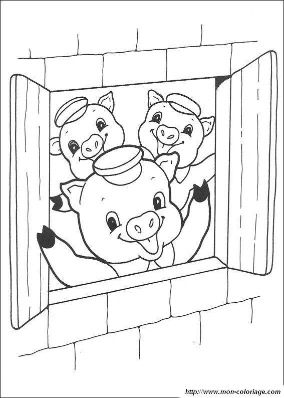 Coloriage De Les 3 Petits Cochons, Dessin Dessins Trois pour Coloriage 3 Ans Pdf