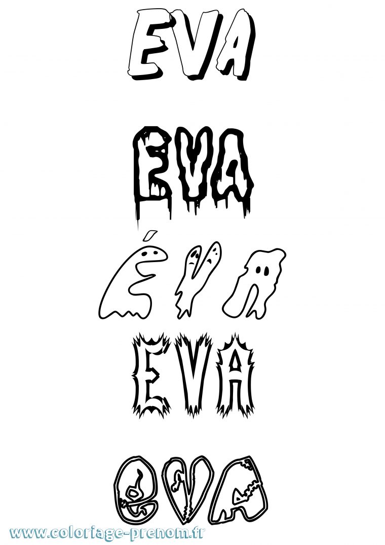 Coloriage Du Prénom Éva : À Imprimer Ou Télécharger Facilement destiné Coloriage Gratuit Eva Queen