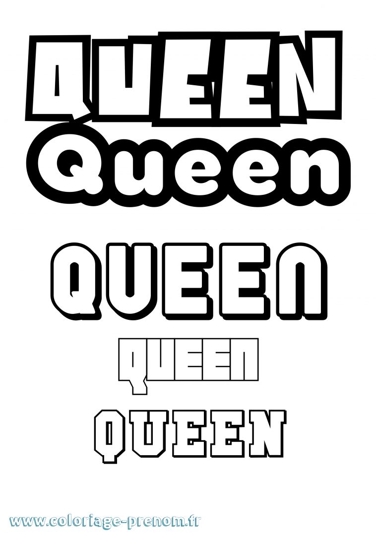 Coloriage Du Prénom Queen : À Imprimer Ou Télécharger serapportantà Coloriage Gratuit Eva Queen