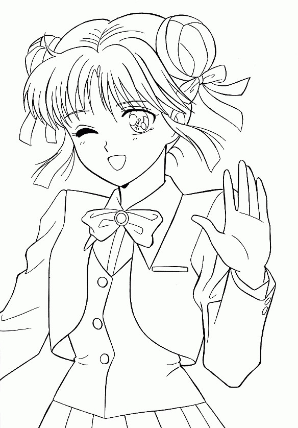 Coloriage Fille Manga Magnifique Dessin Gratuit À Imprimer concernant Dessin Kawaii Fille A Imprimer