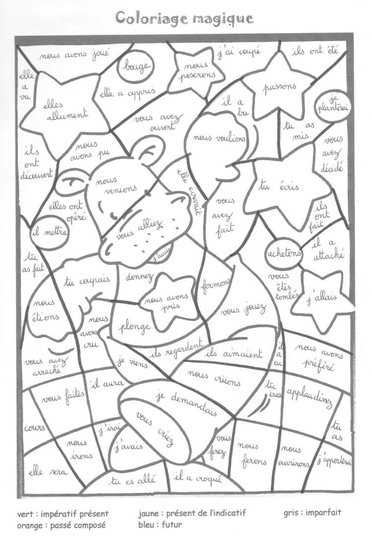 Coloriage Magique Conjugaison: Les Temps – La Classe De serapportantà Coloriage Le Temps