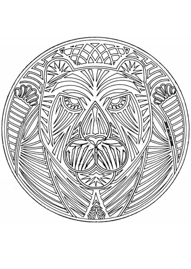 Coloriage Mandalas Ours En Ligne Dessin Gratuit À Imprimer destiné Coloriage A Imprimer Gratui Mandala Animaux