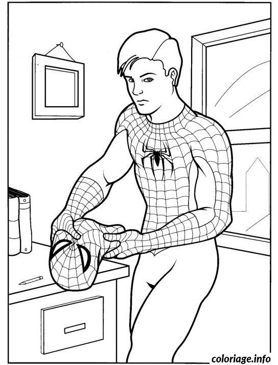 Coloriage Peter Parker En Mode Spiderman Dessin Spiderman dedans Coloriage Spiderman A Imprimer