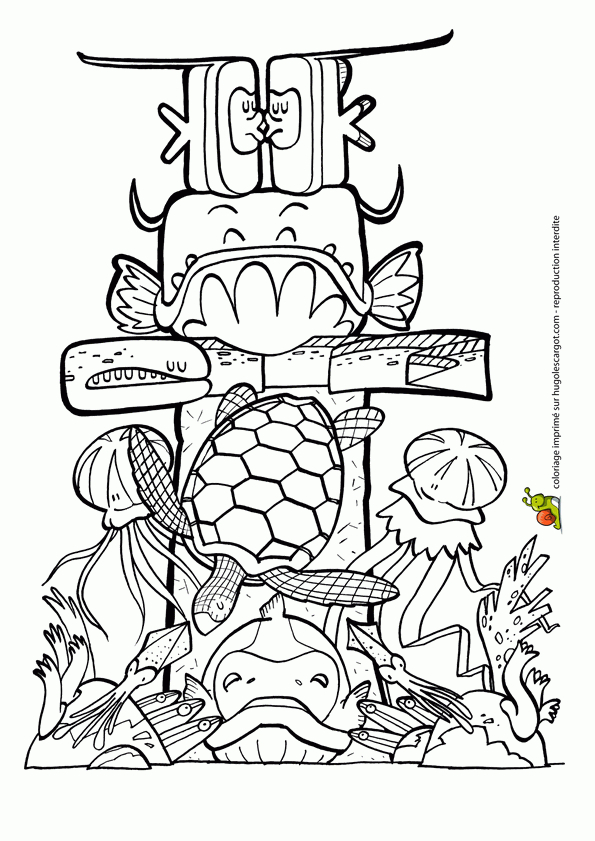 Coloriage Poisson Avril Totem Sur Hugolescargot intérieur Poisson D&#039;Avril A Imprimer Hugo L&#039;Escargot