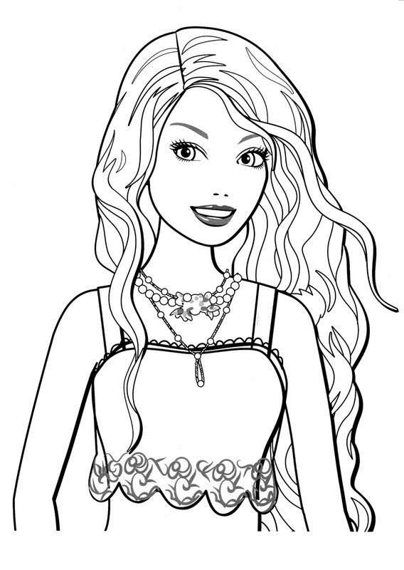 Coloriage Portrait Barbie Dessin Gratuit À Imprimer pour Cheval Barbie Dessin Facile