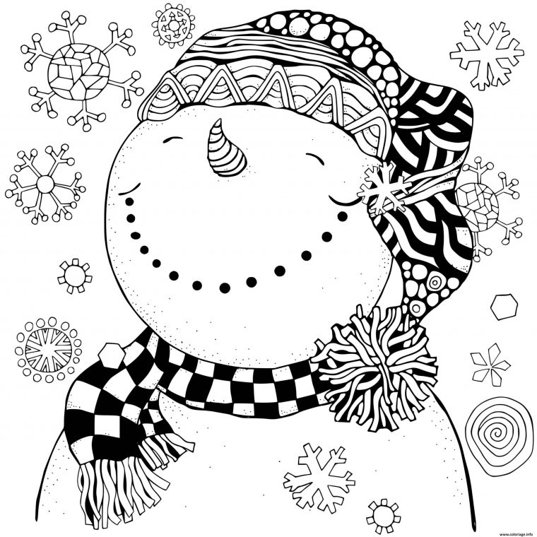 Coloriage Souriant Et Apaiser Sous Les Flocons De Neiges pour Portraits (Coloriages Mysta¨res)Pdf