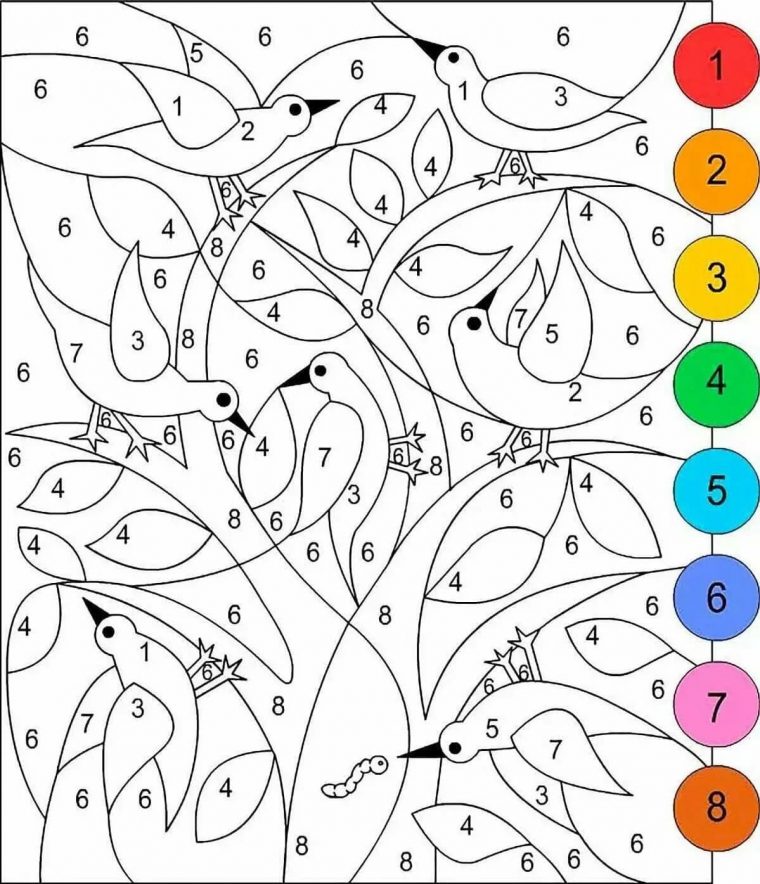 Coloriages Couleur Par Numéro – 100 Coloriages Sur Wonder tout Perroquet Coloriage Chiffre