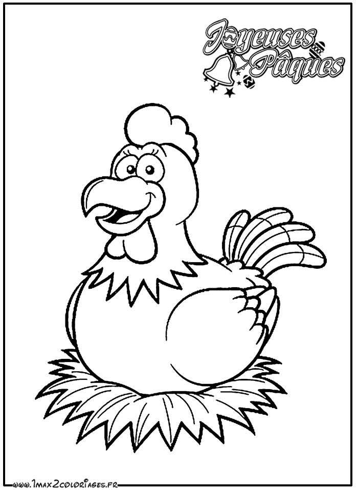 Coloriages De Pâques – Coloriage Poule De Pâques encequiconcerne Poules De Pa¢Ques A Imprimer