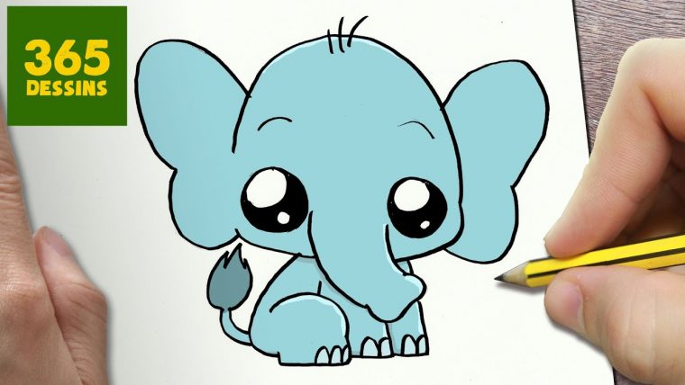 Comment Dessiner Éléphant Kawaii Étape Par Étape - Dessins destiné Dessin De Tank Facile