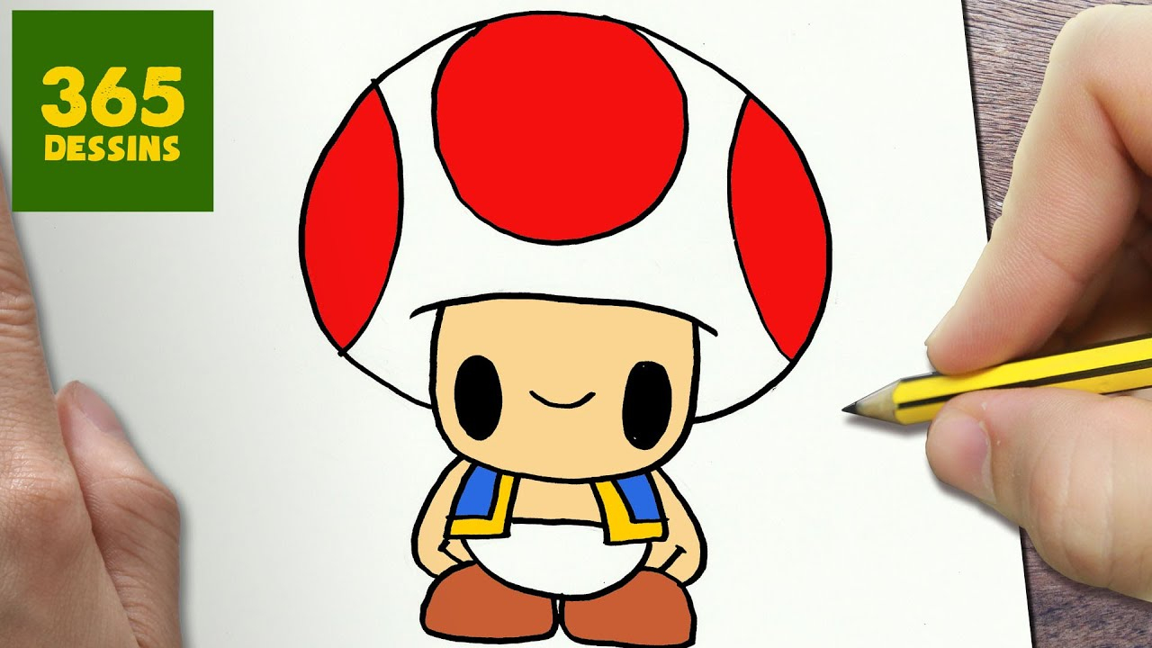 Comment Dessiner Toad Kawaii Étape Par Étape - Dessins concernant Dessin De Yoshi Facile