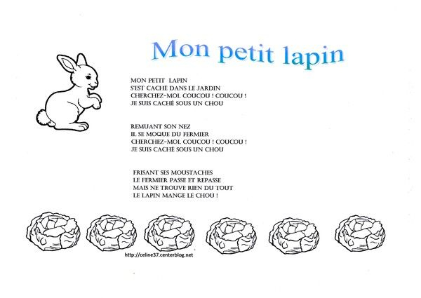 Comptine Mon Petit Lapin avec Mon Petit Lapin Coloriage Jardin