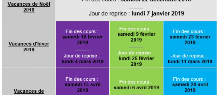 Dates Des Vacances Scolaires 2018-2019 avec Dates Des Vacances 2019