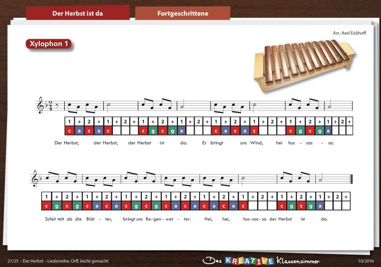 Der Herbst Ist Da – Orff concernant Noten Der Herbst Ist Da