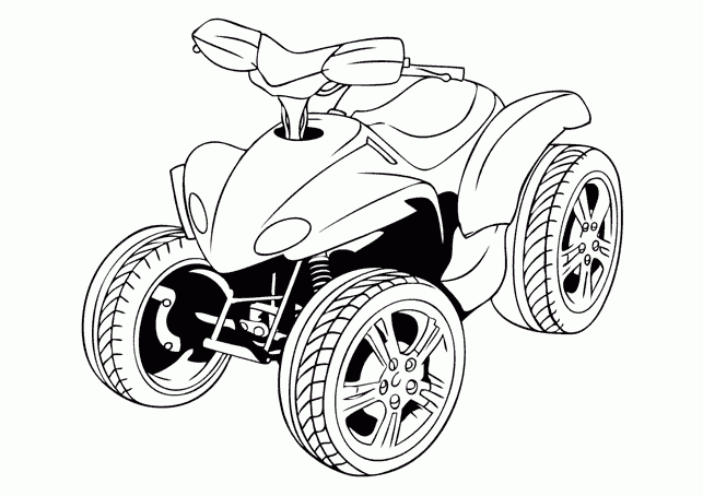 Dessin À Colorier De Quad Et Moto avec Cploriage 4 Roues