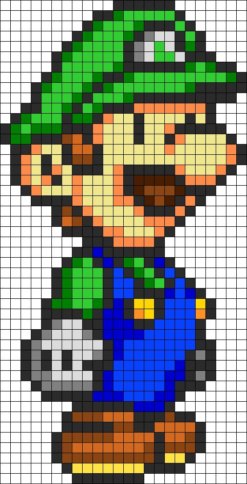 Dessin Pixel Luigi – Les Dessins Et Coloriage dedans Dessin De Yoshi Facile