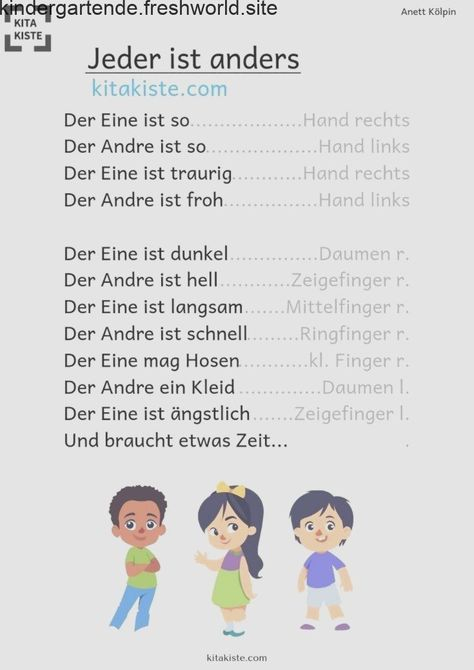 Die 13 Besten Bilder Von Kita Das Bin Ich | Projekte Im dedans Fingerspiel Jeder Ist Anders