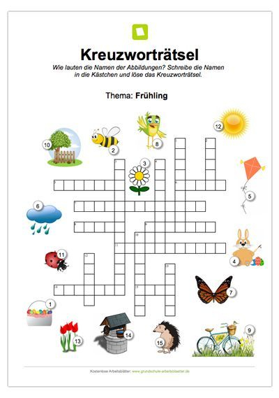 Ein Kostenloses Kreuzworträtsel Zum Frühling Für Kinder pour Quiz Faur Kinder Zum Ausdrucken