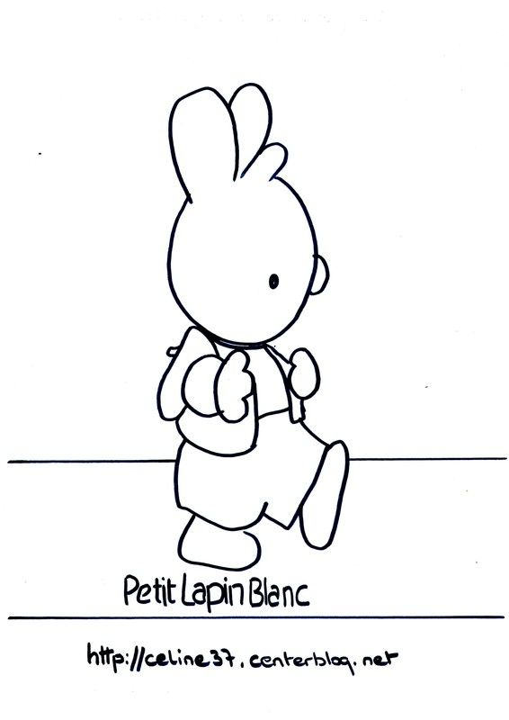 Gabarit Petit Lapin Blanc destiné Mon Petit Lapin Coloriage Jardin