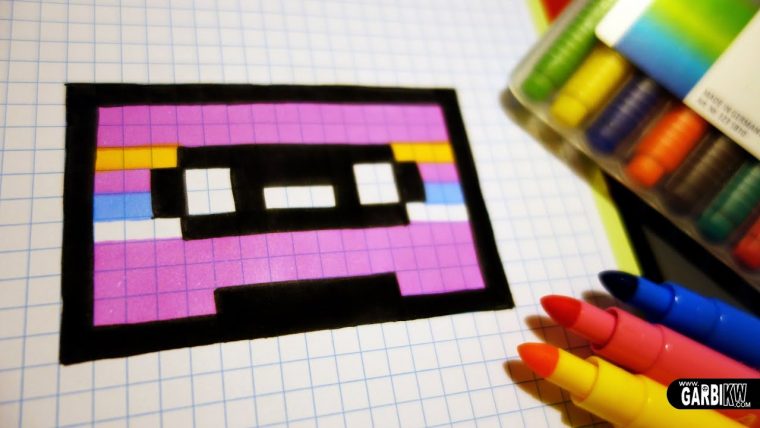 Handmade Pixel Art – How To Draw A Kawaii Cassette # pour Model De Pixel Arte Kawiia 12 Models