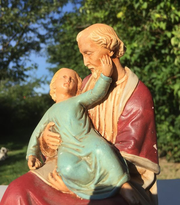 Image Saint Joseph Avec L'Enfant Jésus – Plâtre – Catawiki avec Jeux Enfants St Joseph