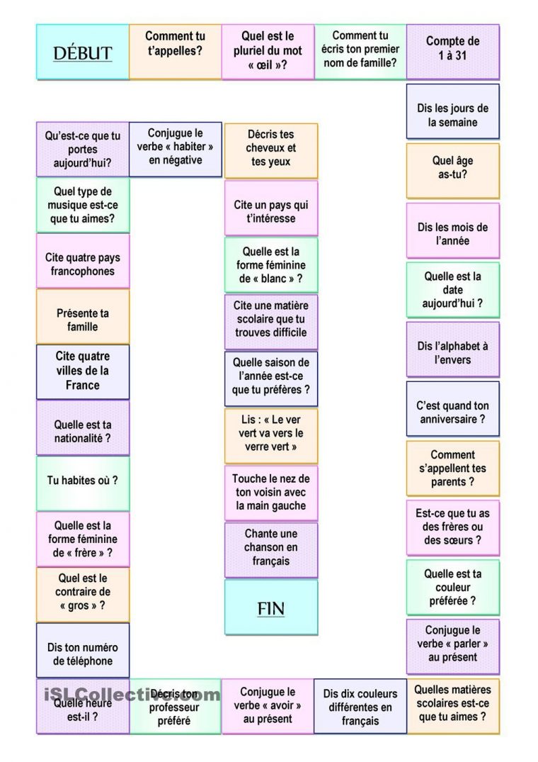 Jeu Des Questions | Jeu De L'Oie, Activités Pour Seniors, Jeux dedans Histoire Avec Des Chiffres Fle