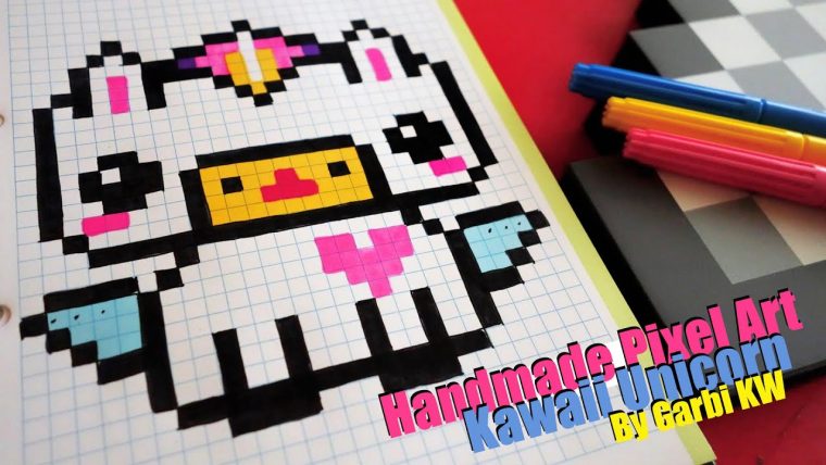 Kawaii Unicorn - Pixel Art By Garbi Kw - tout Model De Pixel Arte Kawiia 12 Models