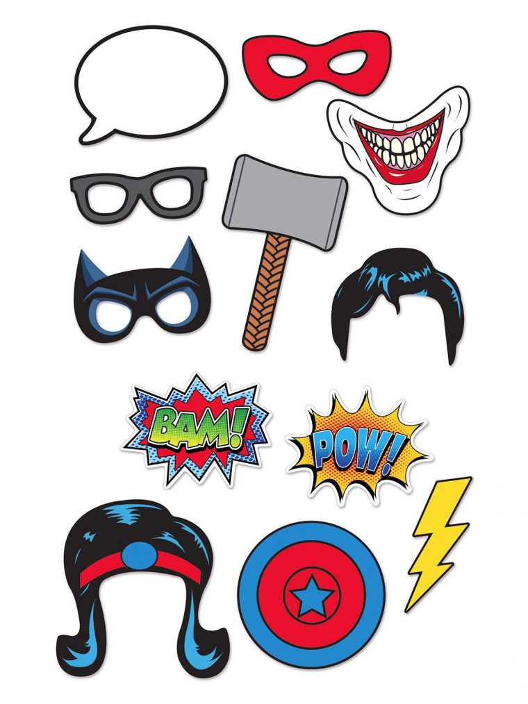 Kit Photobooth 12 Pièces Super-Héros : Deguise-Toi, Achat dedans Masque Super Heros A Imprimer Gratuit