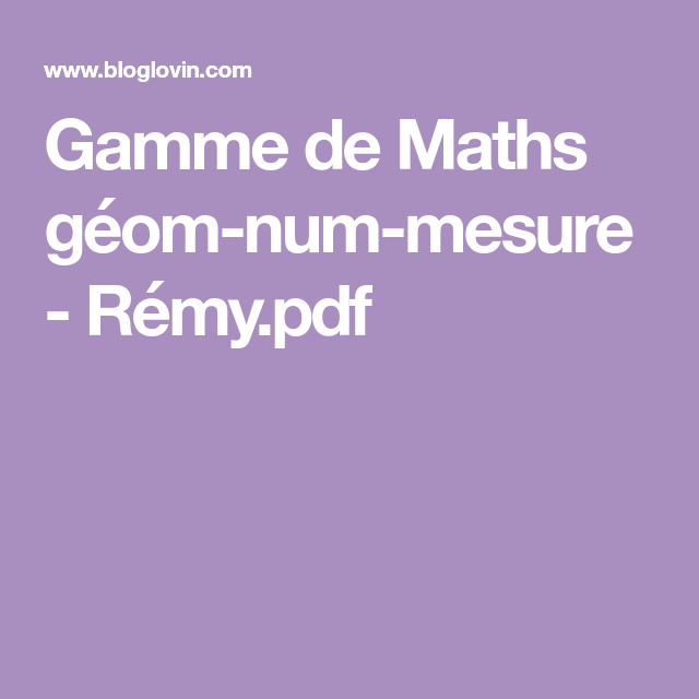 Les Gammes De Mathématiques Cm1-Cm2 (Craie Hâtive avec Melimelune Gamme De Maths