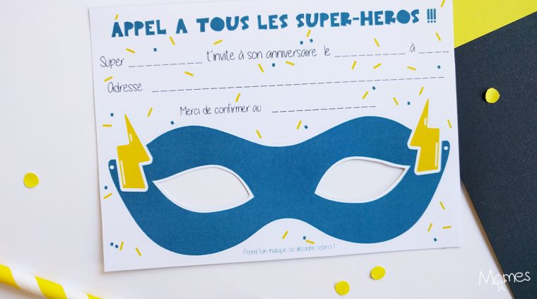 Masques Invitations Anniversaire Super Héros | Momes concernant Masque Super Hacros A Imprimer