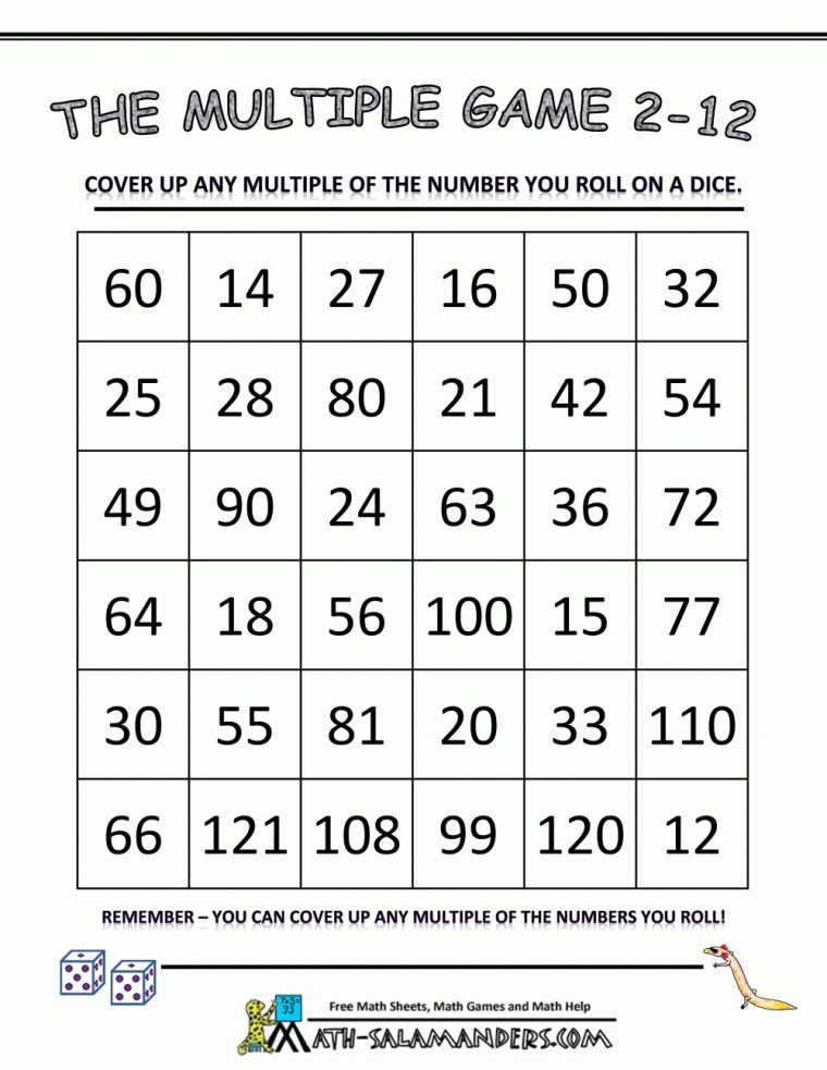 Math-Games-Using-Dice-The-Multiple-Game-2-To-12Bw.gif destiné Melimelune Gamme De Maths