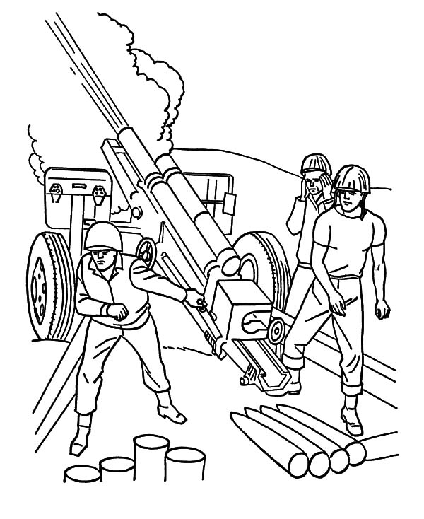 Military Heavy Artilery Coloring Pages : Color Luna avec Coloriage De Bazooka