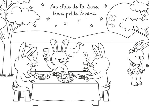 Mon Petit Lapin A Bien Du Chagrin – Les Chansons De Pinpin tout Mon Petit Lapin Coloriage Jardin