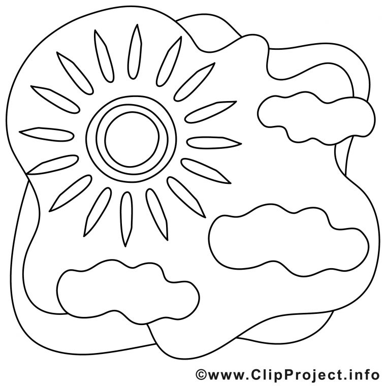 Nuages Soleil Image À Télécharger – Été À Colorier – Été concernant Nuageux Soleil Coloriage